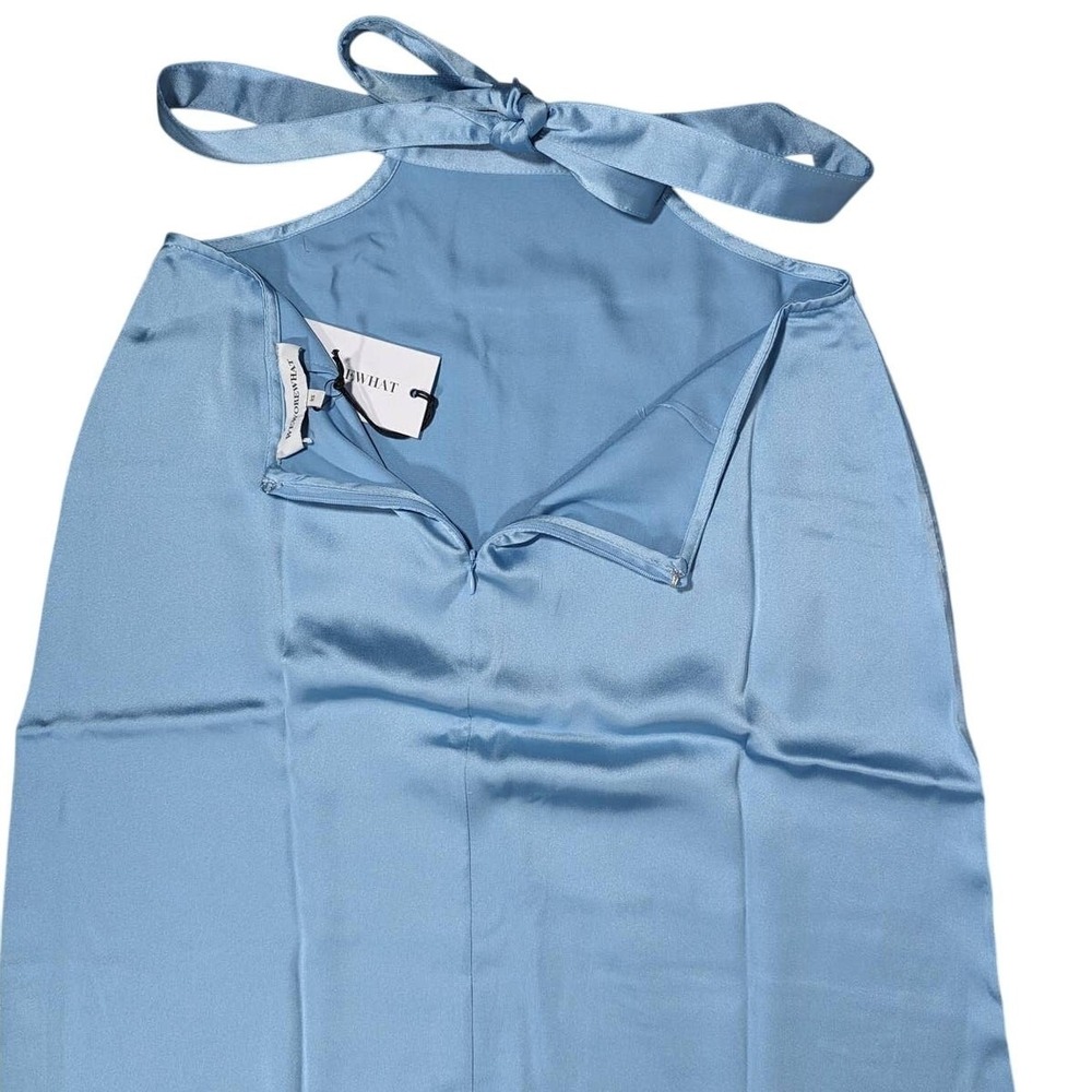 WeWoreWhat‎ XS Cut Out Midi Skirt Satin Femmeuse Airy Blue - Picture 3 of 7